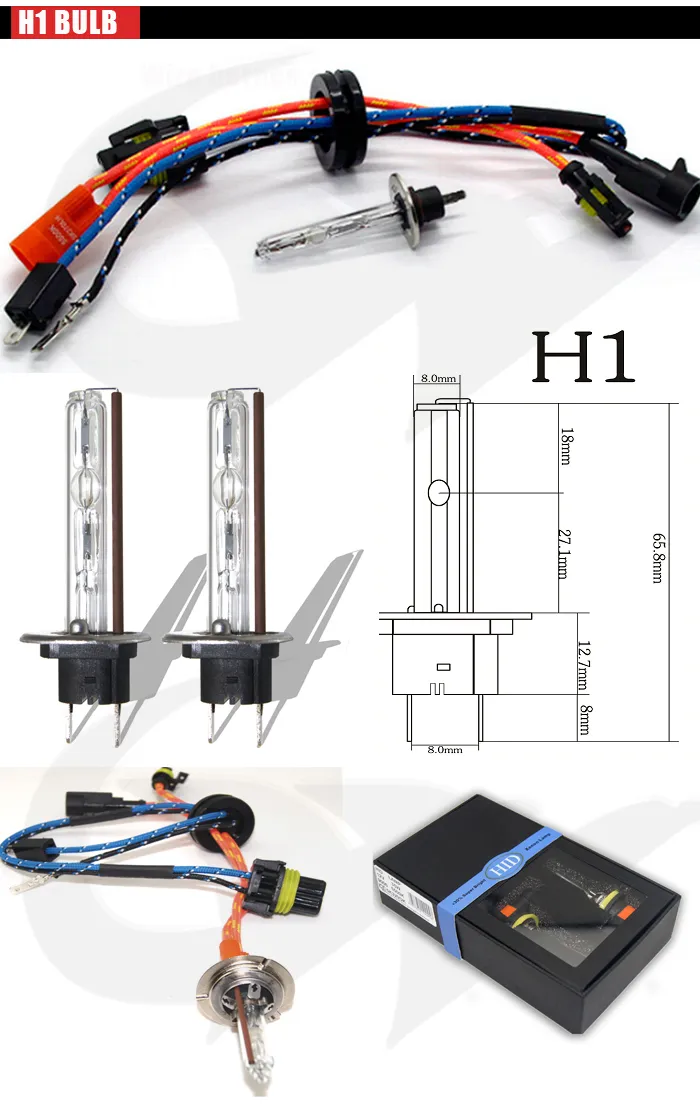Liwiny Auto Care Ampoule H1 Xenon HID de haute qualité 35W 12V 6000K (6)