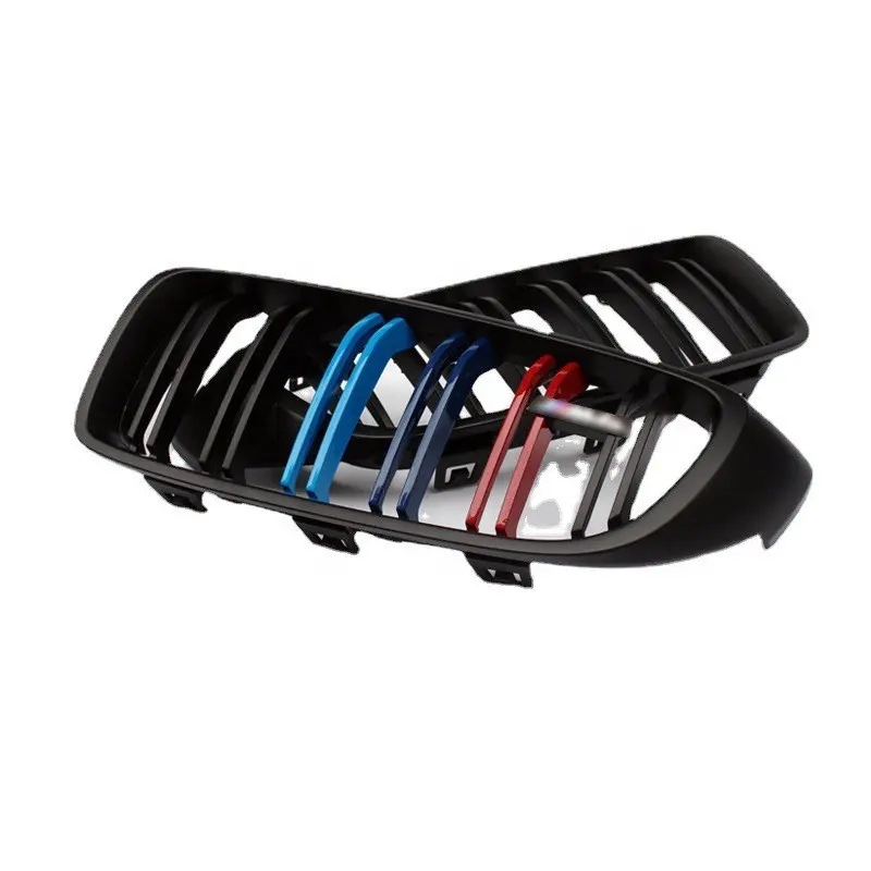 1 Para BMW F32 serie 4 2013 2014 2019 2020 parachoques delantero rejilla de admisión doble línea tres colores (4)