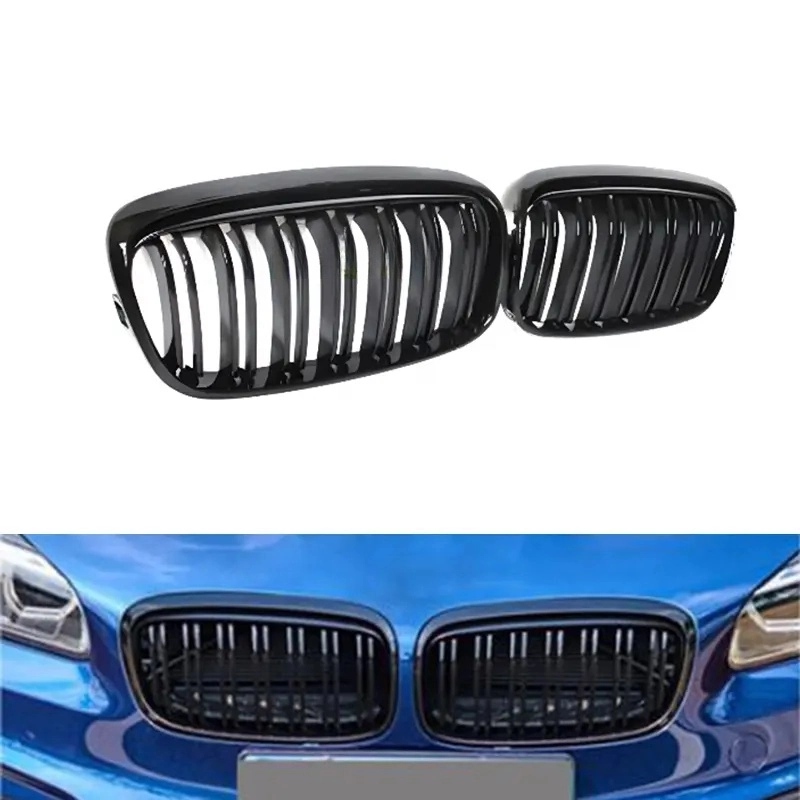 Für BMW 2er F45 Stoßstangengrill 2018 2019 2020 Hochglanz schwarz Doppellinie (2)