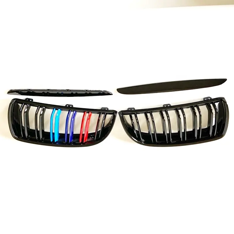 For BMW 3 Series 4-door E90 2008 2009 2010 2011 grille double line three colour (4)
