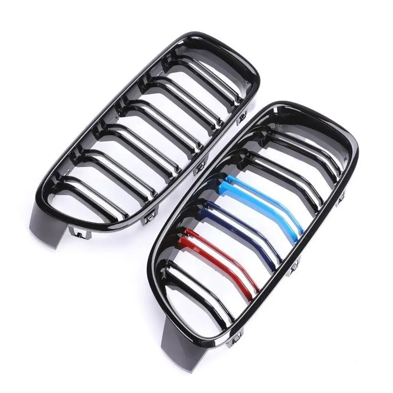 For BMW F30 3 series 2012 2013 2014 2018 2019 Front bumper intake grille double line three color (4)