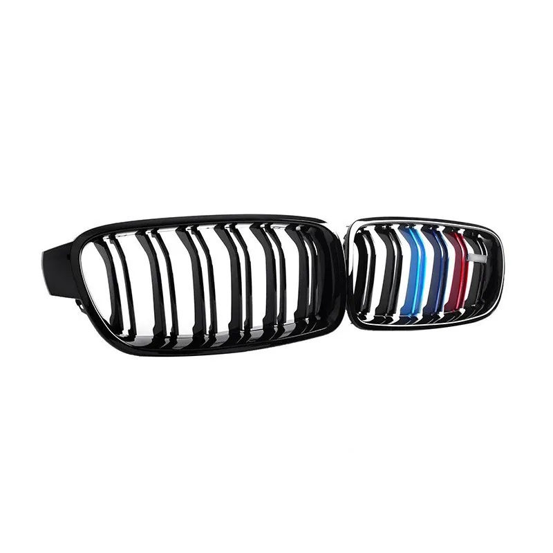 For BMW F30 3 series 2012 2013 2014 2018 2019 Front bumper intake grille double line three color (5)