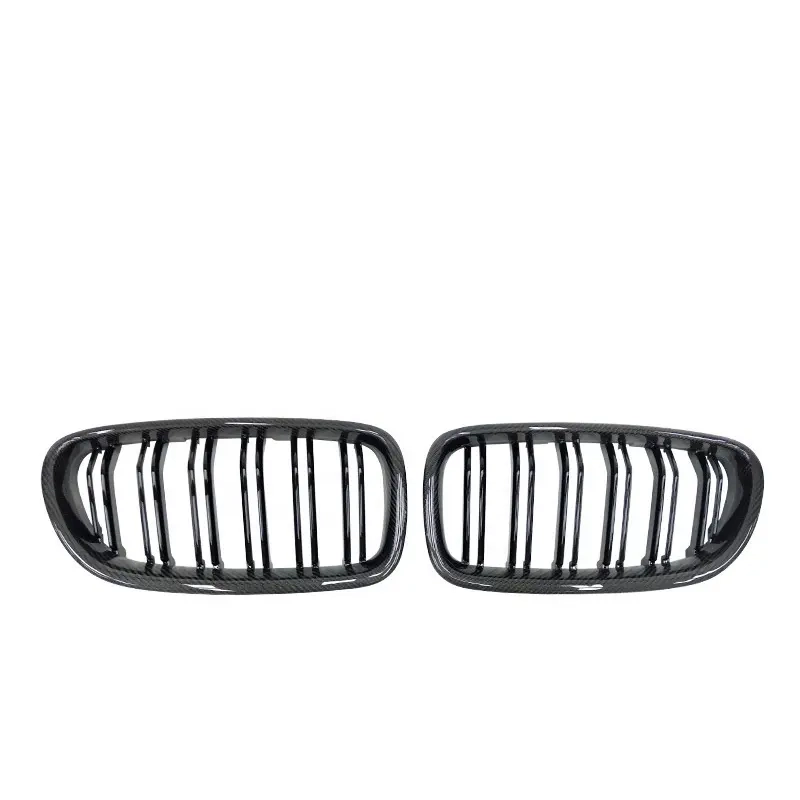 Für BMW das Lufteinlassgitter an der vorderen Stoßstange von F10 GRILLE 10-17 5er DOUBLE Carbon Look (2)