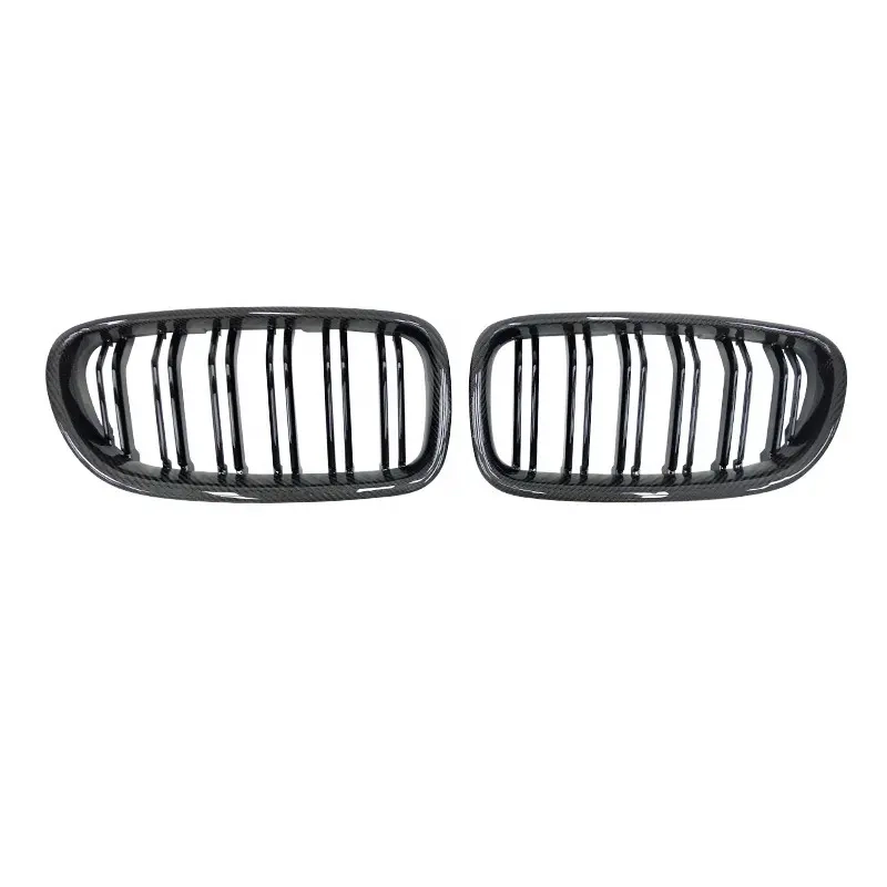 Für BMW das Lufteinlassgitter an der vorderen Stoßstange von F10 GRILLE 10-17 5er DOUBLE Carbon Look (3)