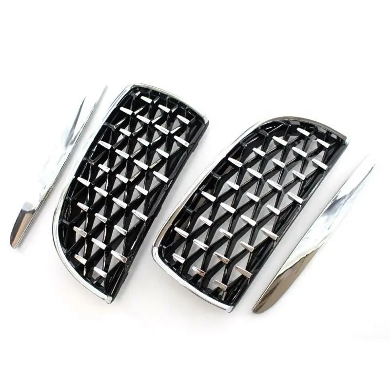 Hot sales 3 series For bmw 2005 2006 2007 2008 E90 front bumper grill silver diamond (2)