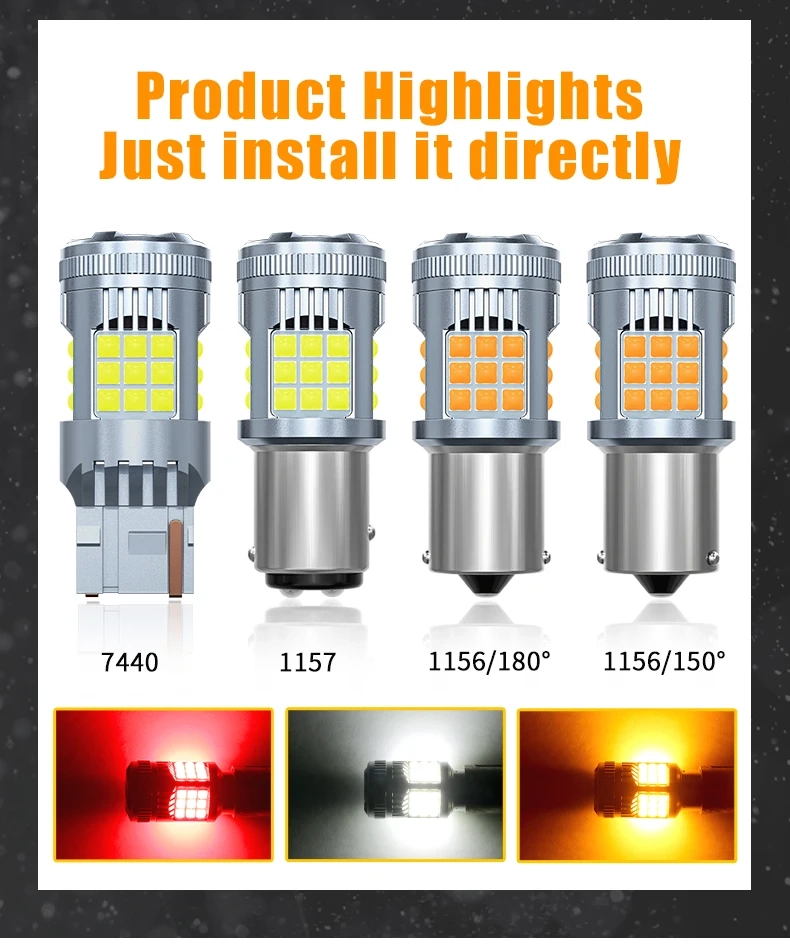 Led posūkio signalo šviesa 3030 36smd (2)