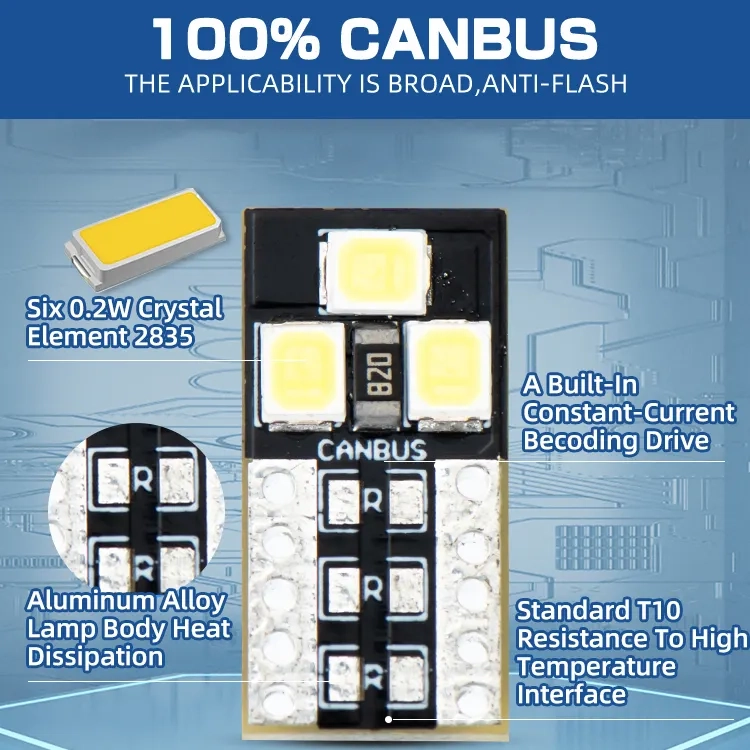 T10 lizdas W5W LED 194 lemputės