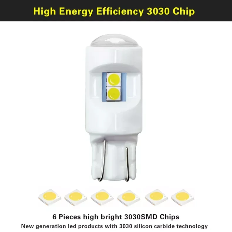 W5W 3030 6smd Keramiksockel LED-Glühbirne (1)