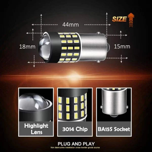 3030 54smd Led Bulb Car Brake Lights (5)