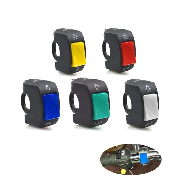 5 Colors 22mm On-Off Motorcycle Switch Push Button Handlebar Switches (4)(1)