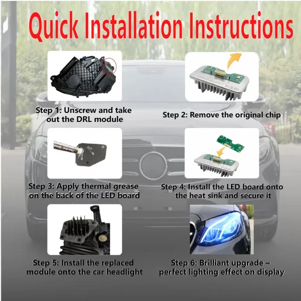 DRL Yellow LED Panel Daytime Running Lights (3)
