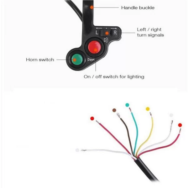 Electric Bike Scooter Horn Turn Signals OnOff Button Light Switches Wholesale (3)
