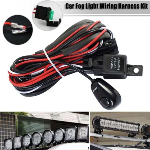 Offroad 4x4 Truck SUV Light bar Cable W Rocker Switch Relay Fuse (2)