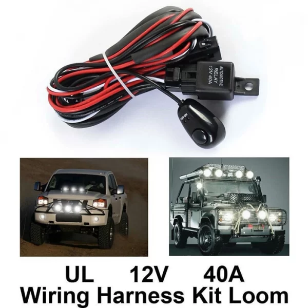 Offroad 4x4 Truck SUV Light bar Cable W Rocker Switch Relay Fuse (3)