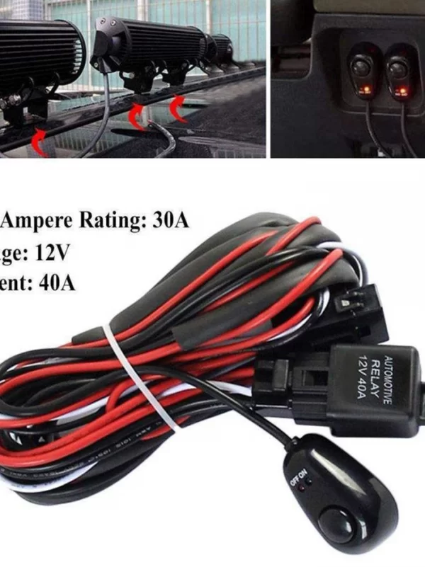 Offroad 4x4 Truck SUV Light bar Cable W Rocker Switch Relay Fuse (4)