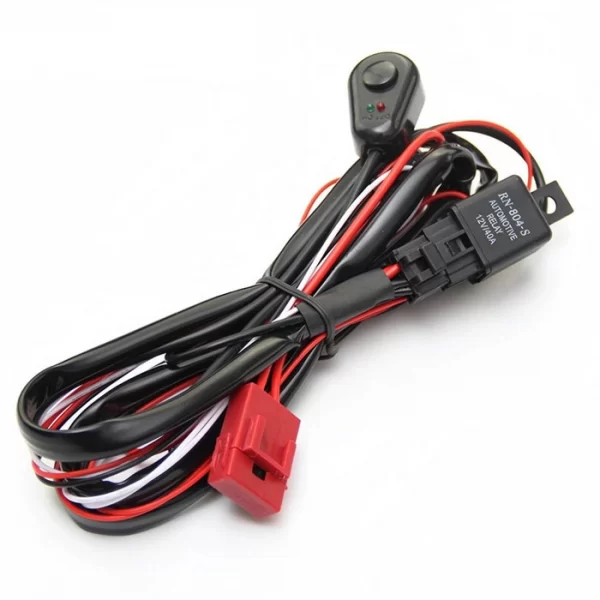 12V Car LED Light Bar Wire 40A Wiring Harness Relay Loom Cable (2)(1)