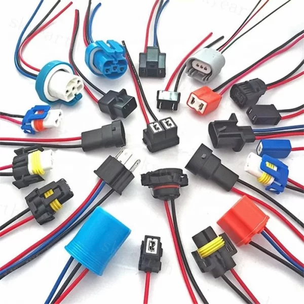 Auto Part Extension Led Headlights Bulbs Wire Harness H4 Socket (3)