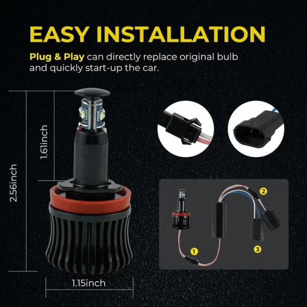 Halo Ring Light Bulbs for E70 X5 2007-2013 E90 E91 E92 E93 E60 E61 E71 E84 (1)