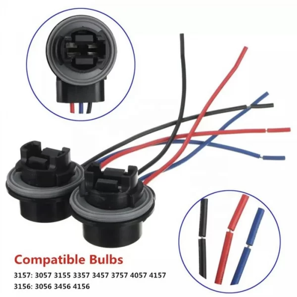 Liwiny 3157 LED Bulb Brake Signal Light Socket Extension Wiring Harness (1)