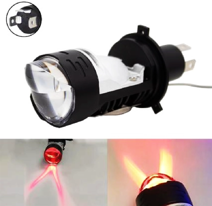 Liwiny Car Led Headlight H4 Mini Led Projector Lens 9-36V Car Led for Retrofit Upgrade Car Led Headlight Demon Eyes Red Blue