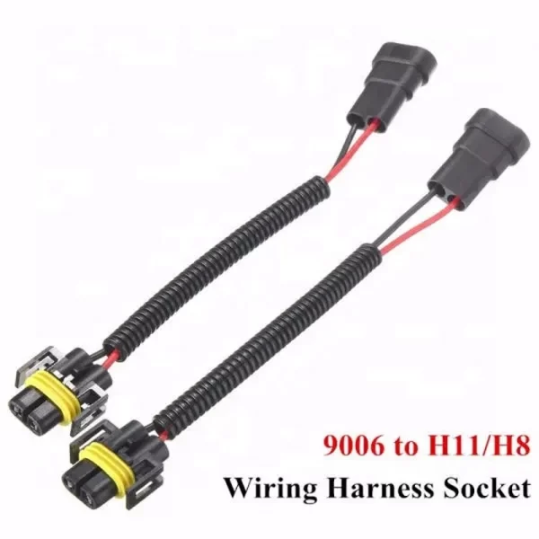 Liwiny H11 to 9006 Headlights Conversion Pigtail Connectors Wiring Harness (1)