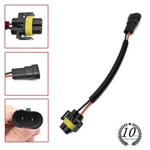 Liwiny H11 to 9006 Headlights Conversion Pigtail Connectors Wiring Harness (2)