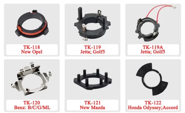 Liwiny LTK-132 LED Headlight Bulb Holders Adapters (3)