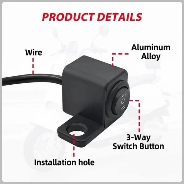 Universal Motorcycle Left Right 3-Way Switch (3)