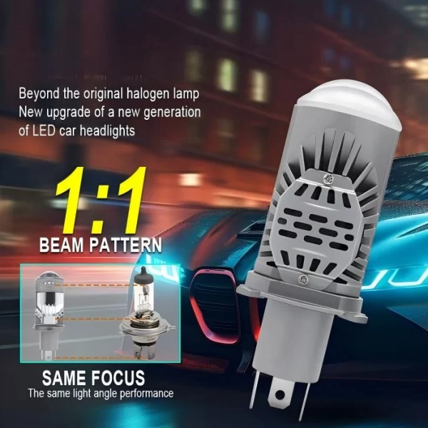 Waterproof H4 LED Lens Headlights Bulb for Universal Car (2)(1)