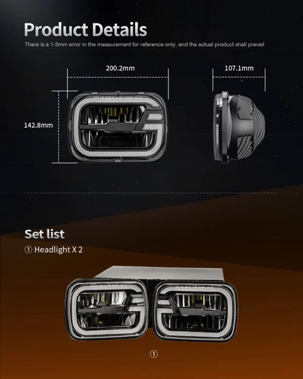 LED Headlight For S10 Blazer Express Van 1983-2004 Toyota Hilux (2)