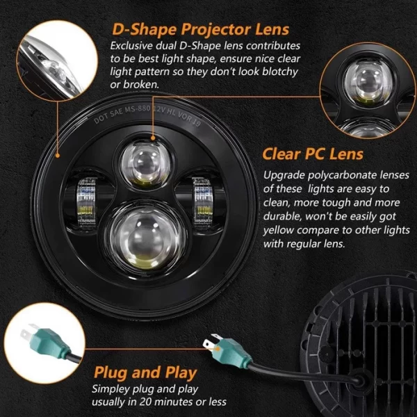 Liwiny 7 Inch LED Headlight (3)