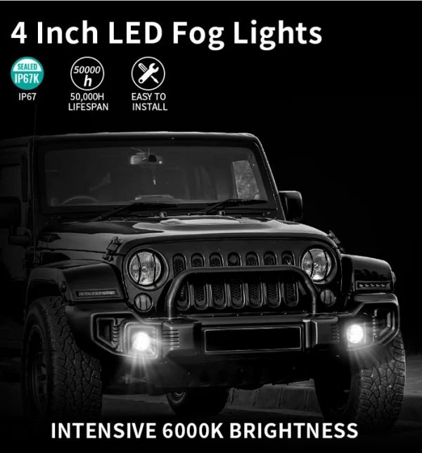 for 07-13 Jeep Wrangler Unlimited 4-Door 2-Door Fog Lamp (2)